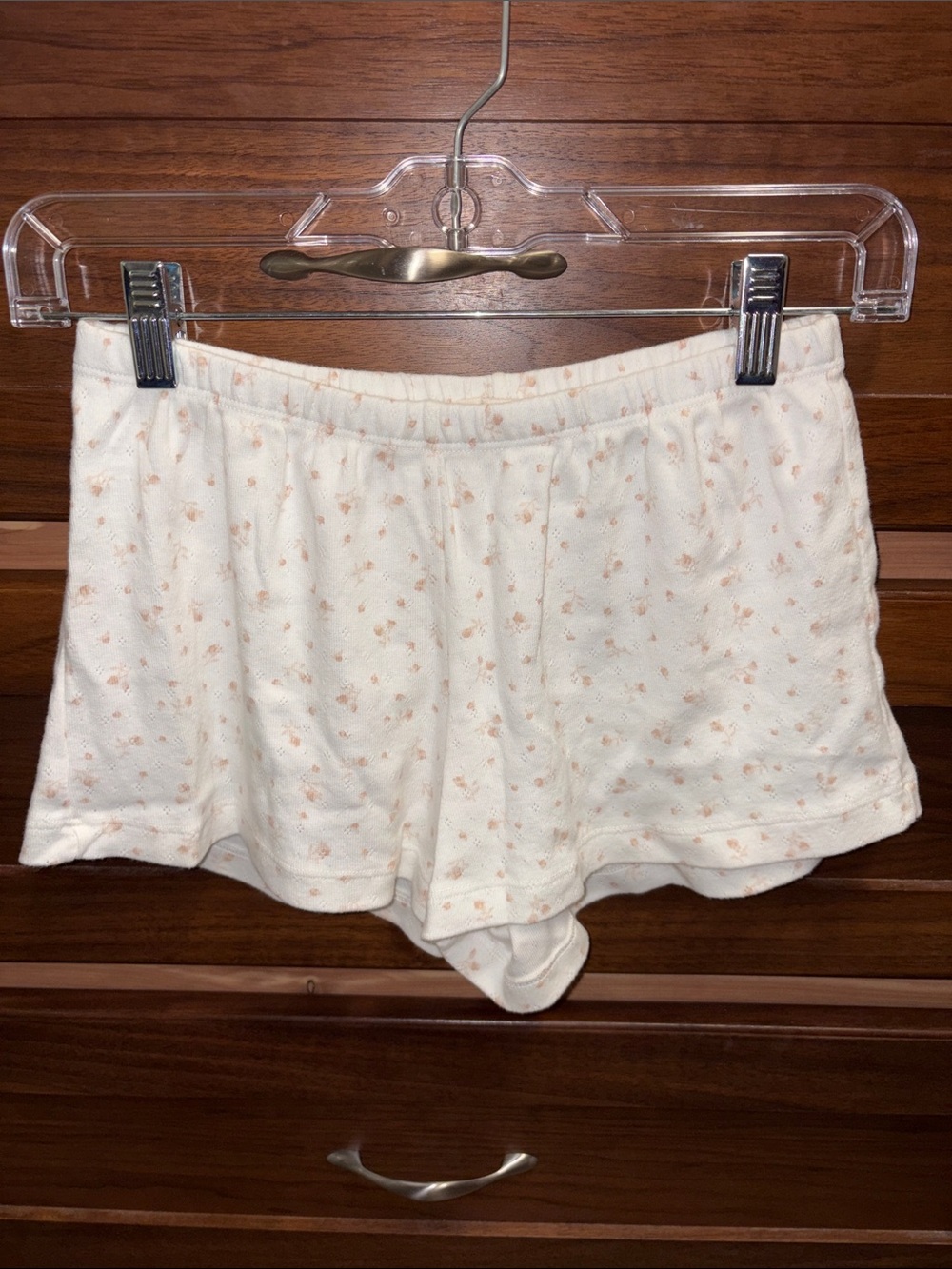 Brandy Melville Cream Floral Lounge Shorts